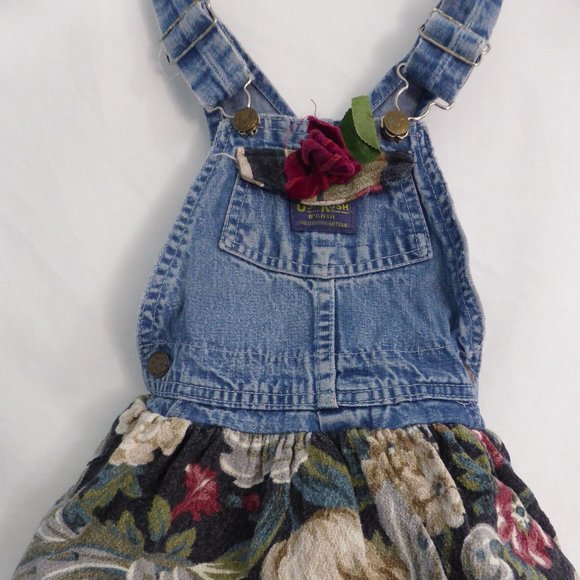 OSH KOSH B'GOSH, 4T, jean dress with rose, skirt